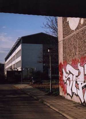 Blick auf die Sportschule, vom Innenhof der Hamburger Stra&szlig;e - November 2008